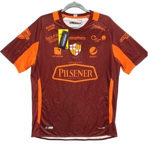 Barcelona SC Ecuador Soccer Jersey Mens Large Maroon Orange Marathon